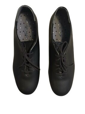 Capezio Tele Tone Jr Black Lace Up Tap Shoes Size 8.5M Dance